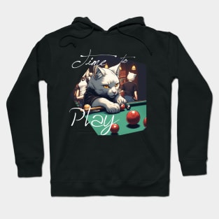 Cat Playing Pool Hoodie